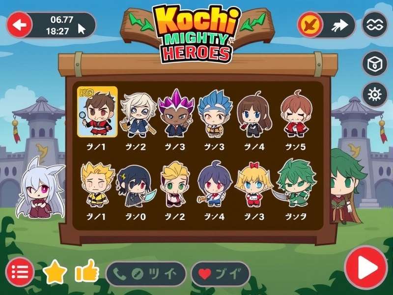 Kochi Mighty Heroes character selection screen